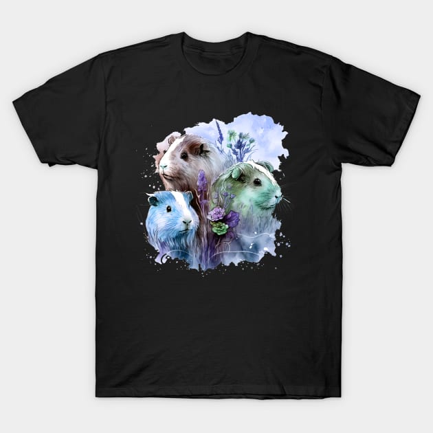 Curly-Q Cuteness Guinea Pig Tee for Pet Aficionados T-Shirt by Beetle Golf